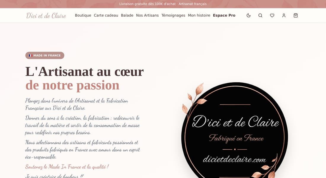 Aperçu desktop de D'ici et de Claire