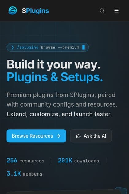 Aperçu mobile de SPlugins